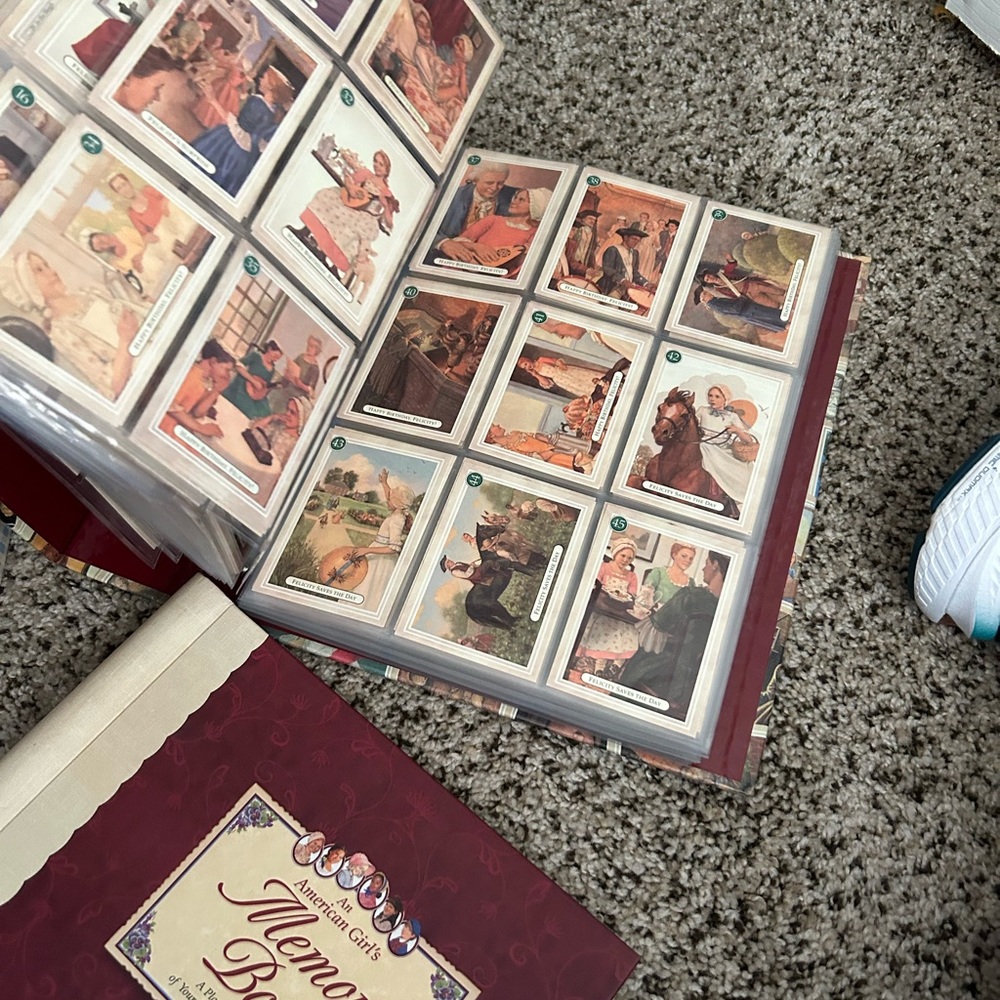 Retired American Girl trading cards and memory book